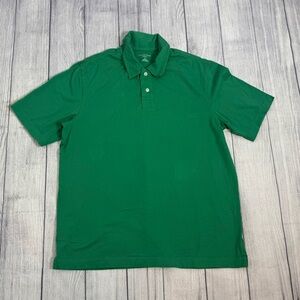 Lands' End Super-T Men's Polo Shirt Green 100% Cotton Size M